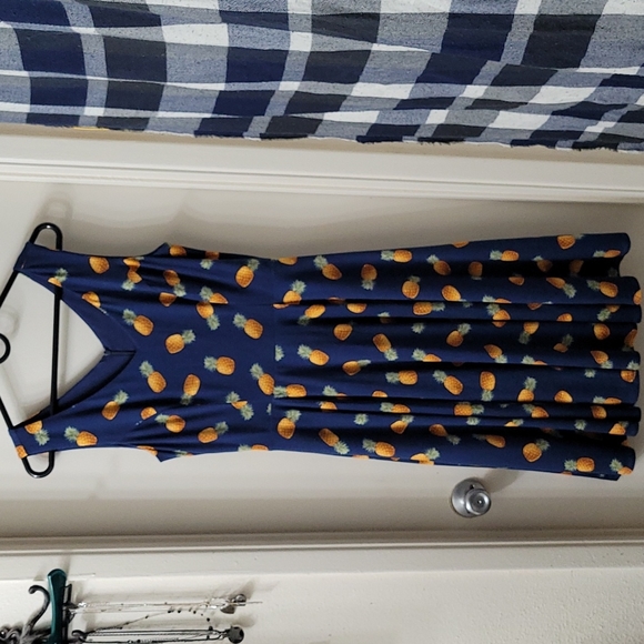 Eva Rose Fit and Flare Pineapple Dress - Picture 1 of 6